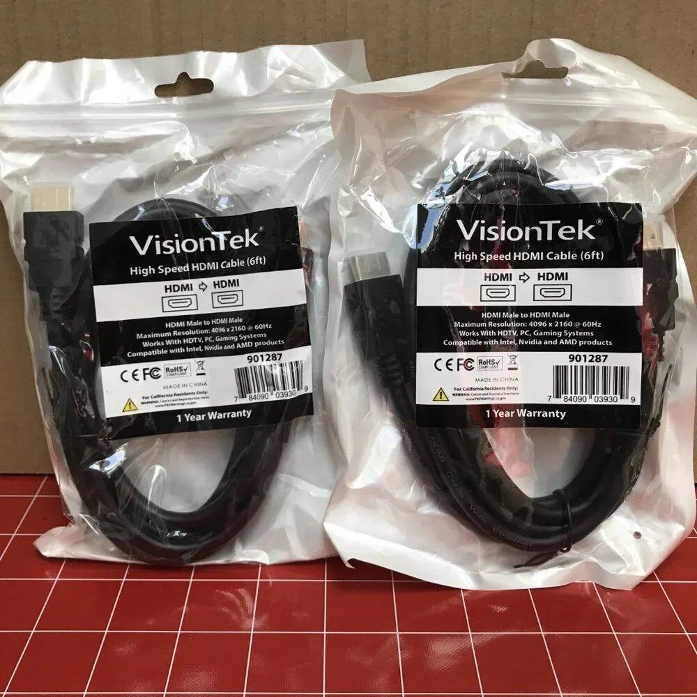 2 VisionTek 6ft HDMI Cables